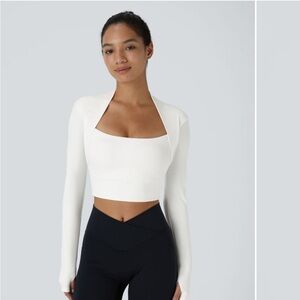 White Long Sleeve Women's Crop Top